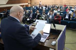 SARAJEVO, 17. aprila (FENA) - Okrugli sto „Mogućnosti korišćenja tehnologija nuklearnih reaktora za proizvodnju električne energije“ (Foto FENA/Hazim Aljović)