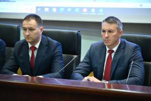 SARAJEVO, 2. juna (FENA) - Konferencija za medije Vanjskotrgovinske/Spoljnotrgovinske komore Bosne i Hercegovine o aktivnostima Komore za podršku transportnom sektoru u BiH. (Foto FENA/Harun Muminović/ap)


