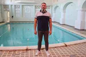 MOSTAR, 19. srpnja (FENA) – Gradska banja na Musali otvorena je 3. lipnja 1914. godine i ubraja se medu najznačajnija arhitektonska ostvarenja Mostara. (Foto FENA/Mario Obrdalj)